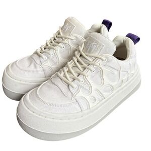 Eytys Sonic Canvas Platform Chunky Sneaker in White Women's Size 6